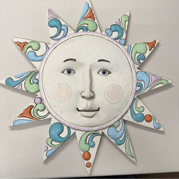 Jim Shore 2012 Outdoor Collection Apollo Sun Wall Hanging Garden Decor Pastel - Picture 2 of 8